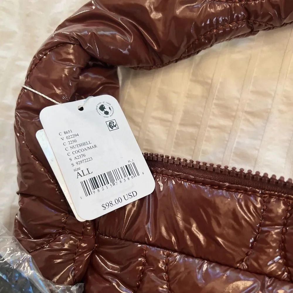Free People Movement Surplus Shine Carryall Bag Purse Nutshell Brown NWT New - Picture 8 of 9
